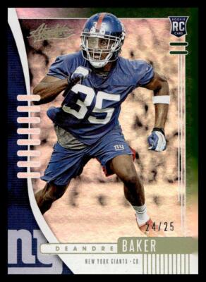 2019 Panini Absolute Deandre Baker #175 Green /25 Rookie RC New York Giants