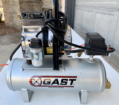 GAST 86R142-P080RT-N270X Air Compressor Tank Auto Drain Ultra Quiet Lab Dentist