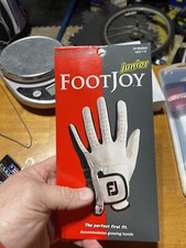 Footjoy Junior's Regular Left Med Golf Glove Stretch For Growing Hands White