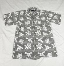 Route 66 Mens Gray Floral Short Sleeve Button Up Shirt Size M