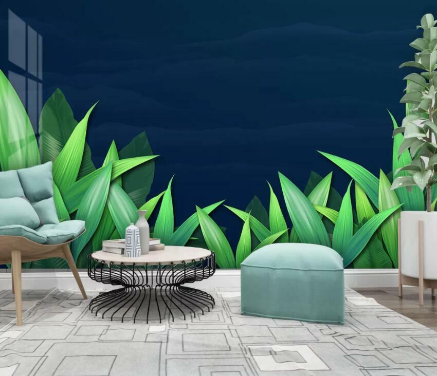 3D Green Plant M3023 Tapeta Mural Samoprzylepne zdejmowane naklejki Amy Uzupełnij nowe