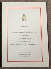 The Queen Mother 100th Birthday Thanksgiving Service St Paul's July 11th 2000