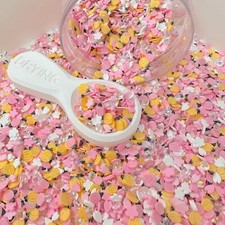 FAKE Pink Halloween Pumpkin Mix Polymer Clay Sprinkle NOT EDIBLE D37-25
