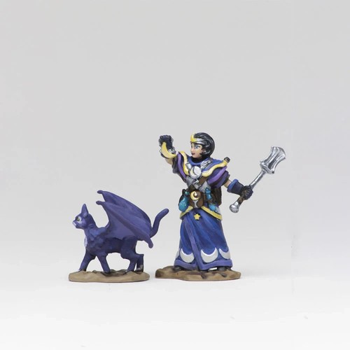 Miniaturas pintadas Wizkids Wardlings: niña clérigo y gato alado - Imagen 2 de 5
