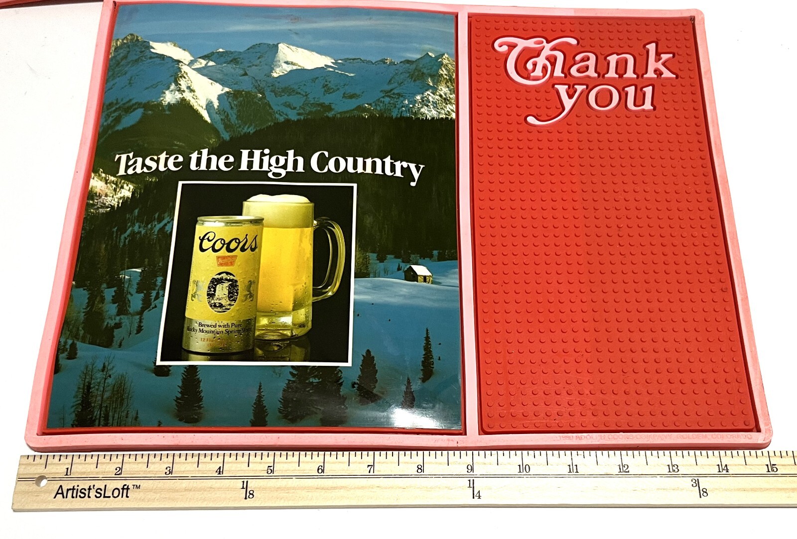COORS BEER Vintage Bar Countertop Rubber Pink Spill Coaster Mat Lot of