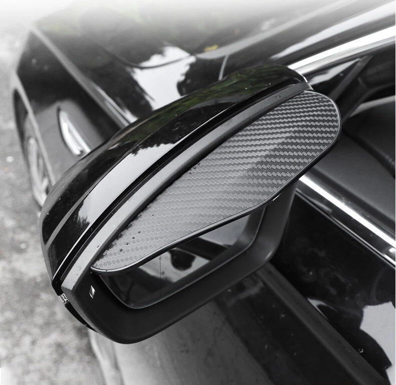 Para Accesorios Volkswagen Espejo Lluvia Visera Protector, Fibra Carbono Textura Ceja Foto 3 de 4