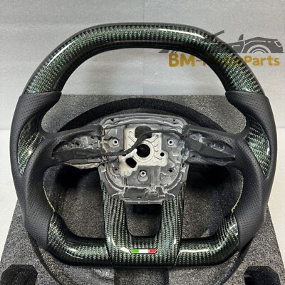 Green Carbon Fiber Steering Wheel Fit for Lamborghini Urus 2018-2021 with Heated