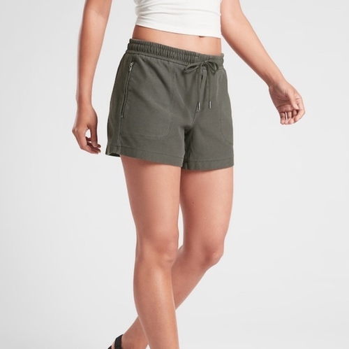 ATHLETA CYPRESS GREEN ELASTIC WAIST 