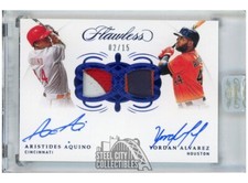 Yordan Alvarez, Aristides Aquino 2020 Panini Flawless Dual Auto Card #DSPAA 2/15
