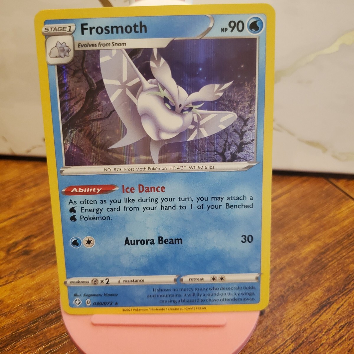 shiny frosmoth pokemon card SV034/122 - Vault Holofoil Water Ability Ice Dance As often as you like during your turn Frosmoth Pokemon Cards Price Guide