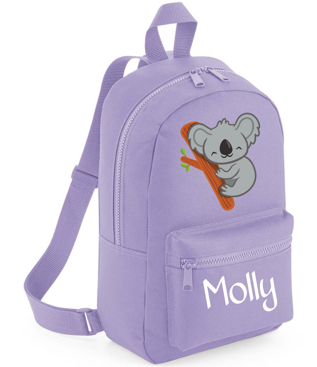 Personalised Koala Name zoo animals Mini Rucksack Backpack Back to