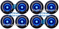8 Pack 4 inch Blue LED Super Bullet Horn TWEETER Speakers Car Audio Home Stereo