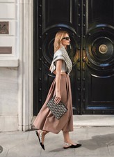NWT ZARA WOMAN SS23 VOLUMINOUS MIDI SKIRT HIGH WAIST BEIGE-PINK 2371/446 M