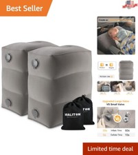 2 Pack Lightweight Travel Foot Rest Cushion - Perfect for Airplane  Car Rides
