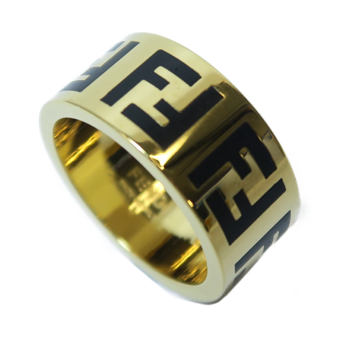 Black and gold fendi ring hotsell