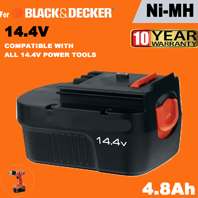 2-Pack 14.4V NiMH Slide Batteries For Black & Decker A144, HPB14, FireStorm FSB14 – 3.6Ah, Long Lasting!