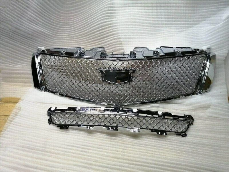 Parrillas de parachoques de malla delantera cromadas para Cadillac XTS 2013-2017 rejilla superior e inferior Foto 2 de 3