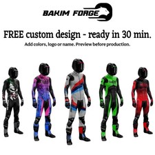 Custom Motorbike Motorcycle Racing Kangaroo Leather Suit In 1/2 Piece