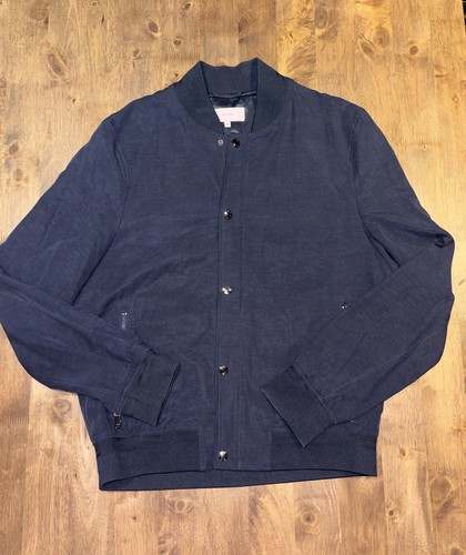 Reiss, REISS Vintage Bomber Jacket Stylish Navy Mens MEDIUM