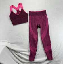 PINK Seamless 2-Piece Athleisure Set Sports Bra Leggings Pink S 28"