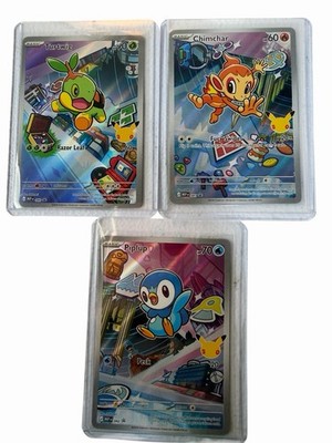 Chimchar, Piplup, Turtwig  Pokémon 30th Anniversary First Partner Set of 3 Promo