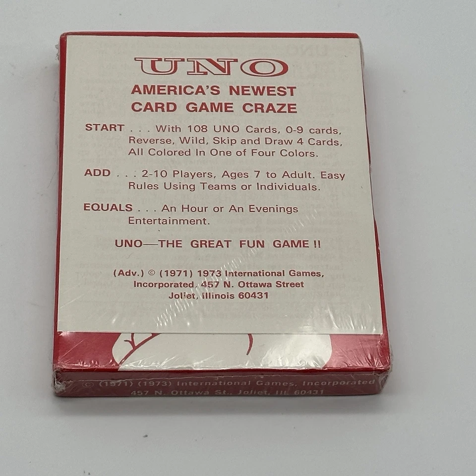 Vintage 1973 UNO Card Game NEW SEALED - Image 2 of 3