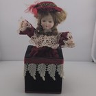 VTG  Music Jack In The Box Porcelain Doll By Gift Galleries Musical Box Plays — photo 8