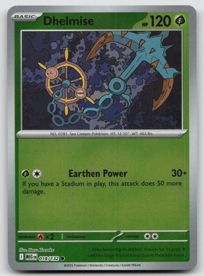 Dhelmise Common ME01: Mega Evolution 018/132 Reverse Holo NM