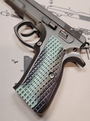 CZ-75 B Grips Frag Max Palm Swell Transitional Green Color