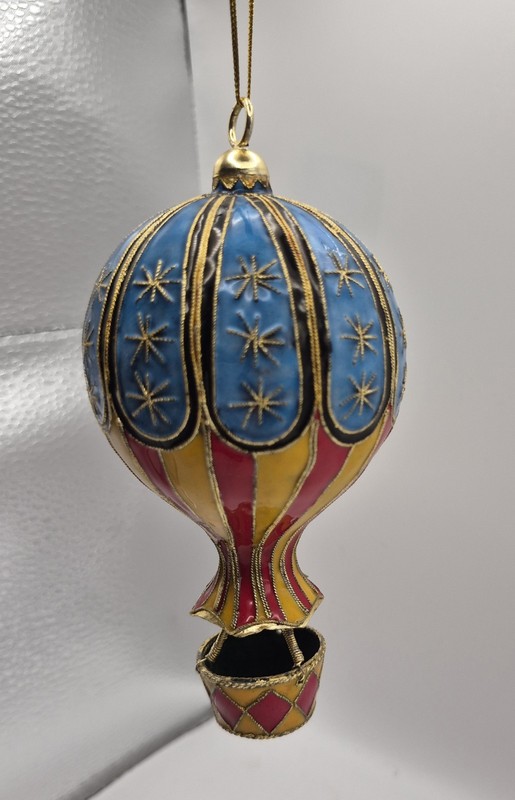 Cloisonné Hot Air Balloon Christmas Ornament 