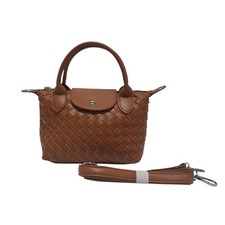 Mini bag borsa in vera pelle intrecciata con tracolla regolabile Made in Italy