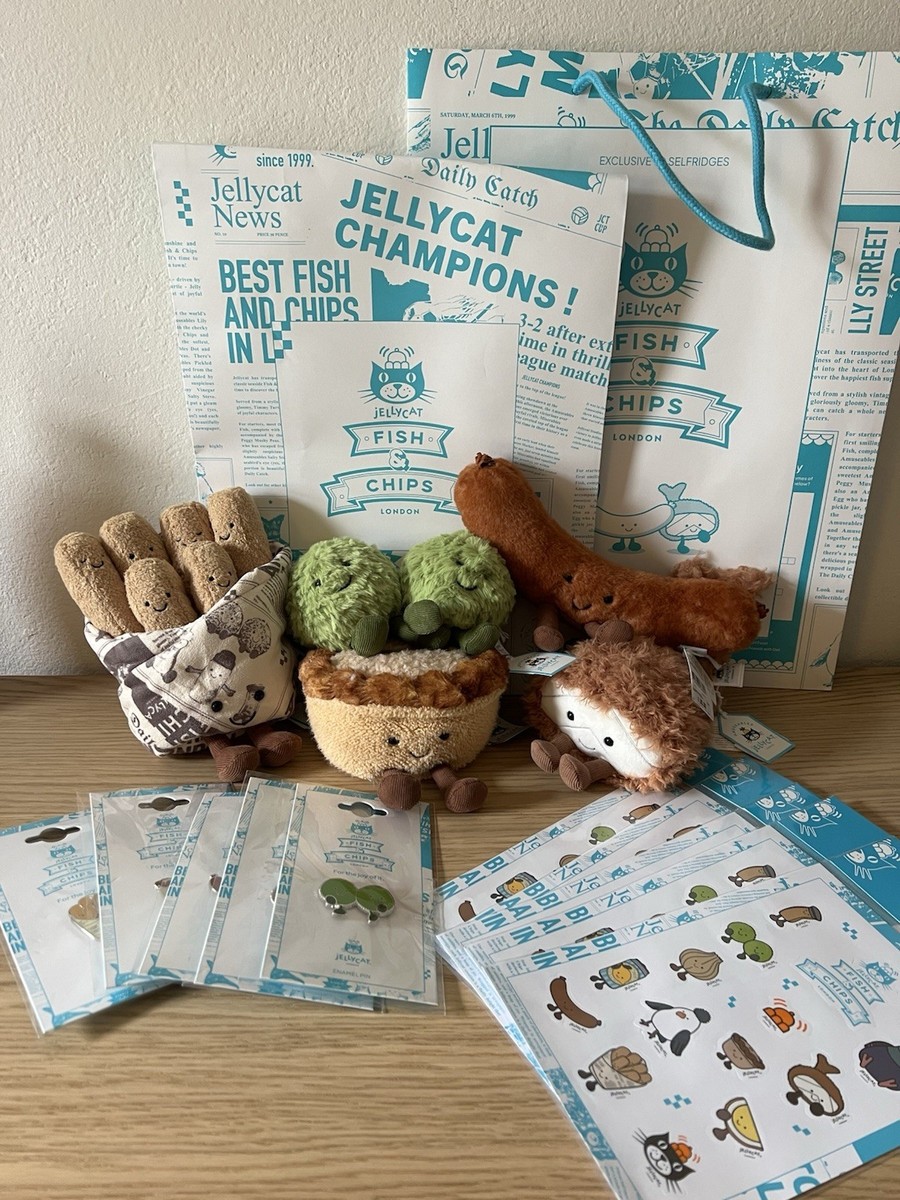 NEW Jellycat Fish and Chips Complete Set Of 5 London Exclusive
