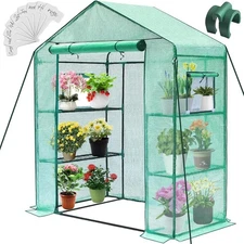 Greengro Portable Greenhouse 28x57x76" 3-Tier PE Cover with Screen #R034