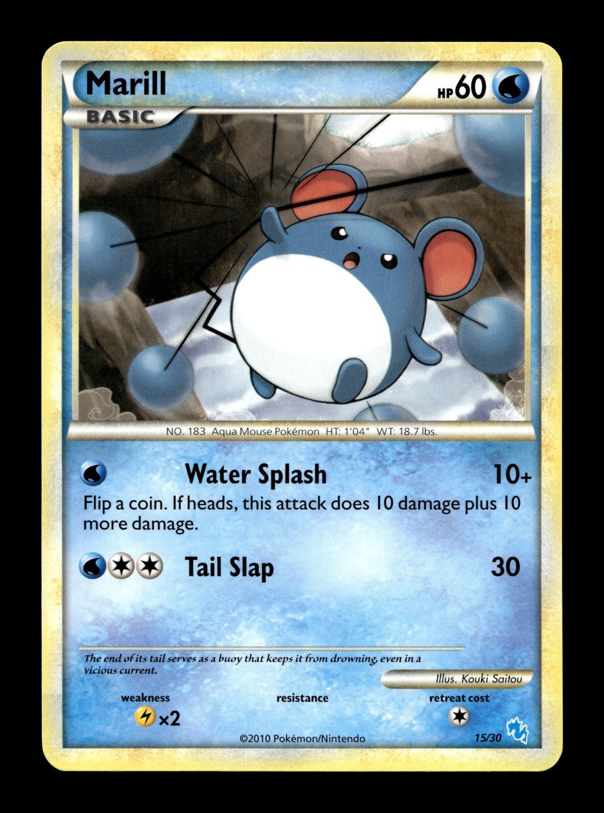 Marill HeartGold SoulSilver #74 (2010) Common NM Pokemon
