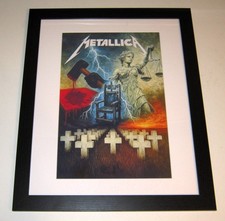 Large Framed Metallica Collage Poster Master of Puppets, Justice, Kill Em All