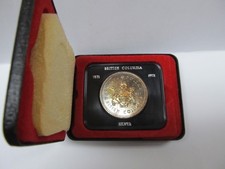 1971 CANADA BRITISH COLUMBIA SILVER DOLLAR COIN IN PRESENTATION BOX TONED