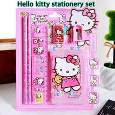 Kids 6pc Cartoon Stationery Set Pencil Eraser Ruler School Gift 15 Designs NEW