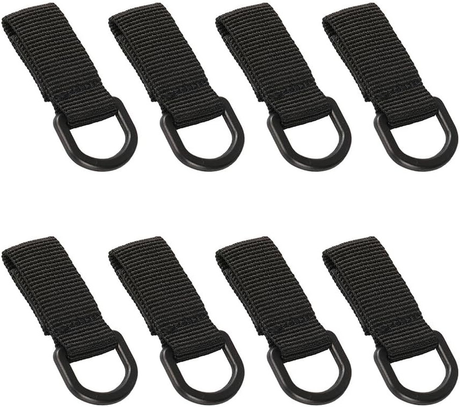 8PCS Tactical D Ring Clips with Hooks and Rings Backpack Acc