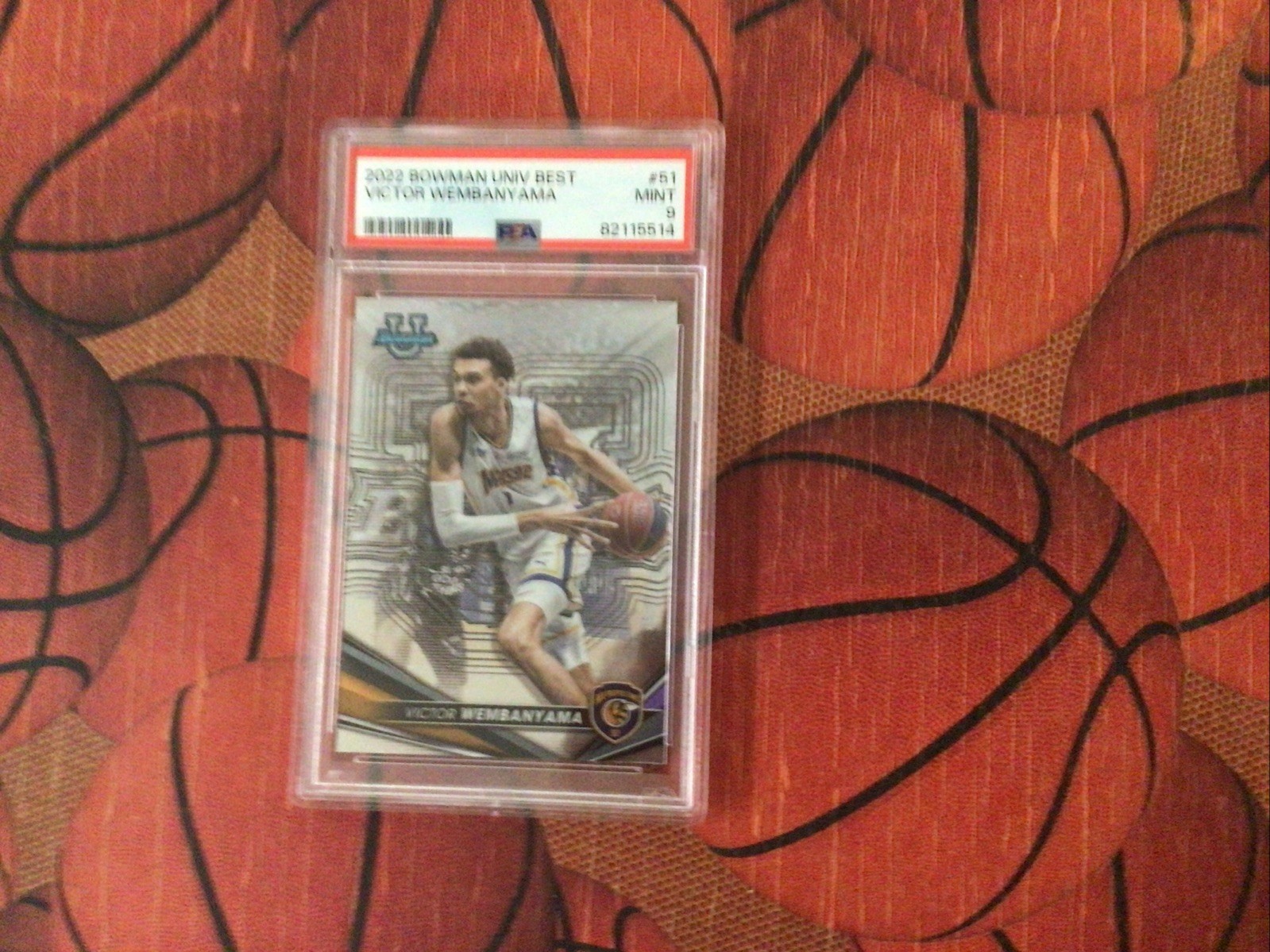 2022 Bowman University Best Victor Wembanyama Mint #51 PSA 9 Spurs view 4