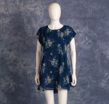 Urban Outfitters Band of Gypsies Blue Floral Mini Dress Small S Boho Keyhole