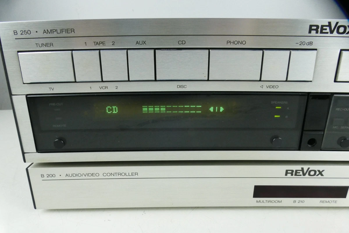 Amplificador Revox B250 + Controlador de audio/vídeo B200 + Control remoto B208 Hi-6512
