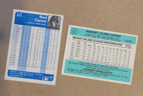 Rod Carew- 1984 Fleer and 1984 Donruss - Picture 2 of 2