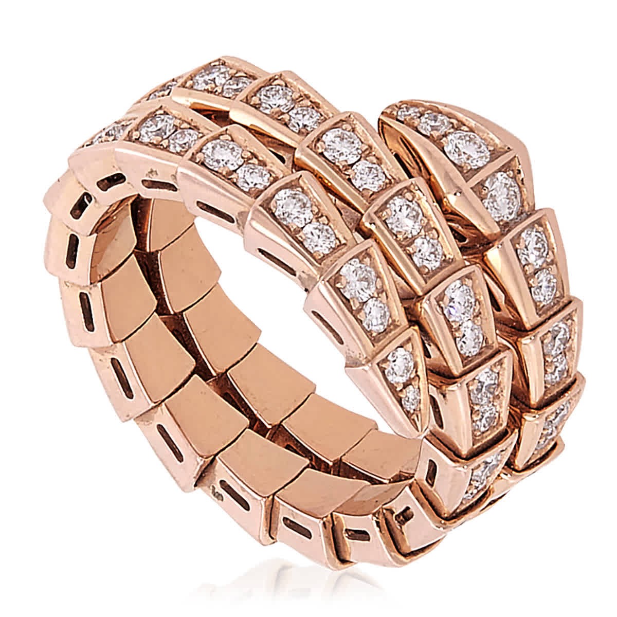 Кольцо Bvlgari Serpenti с изображением змеи из розового золота