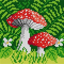 Orchidea Needlepoint canvas for halfstitch without yarn Toadstools 1837D - Pr...