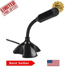 Compact USB Desk Microphone - Unidirectional Mini Mic for Streaming Recording