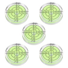 5pcs Round Bubble Level 32x7mm Mini Circular Bullseye Spirit Levels, Green
