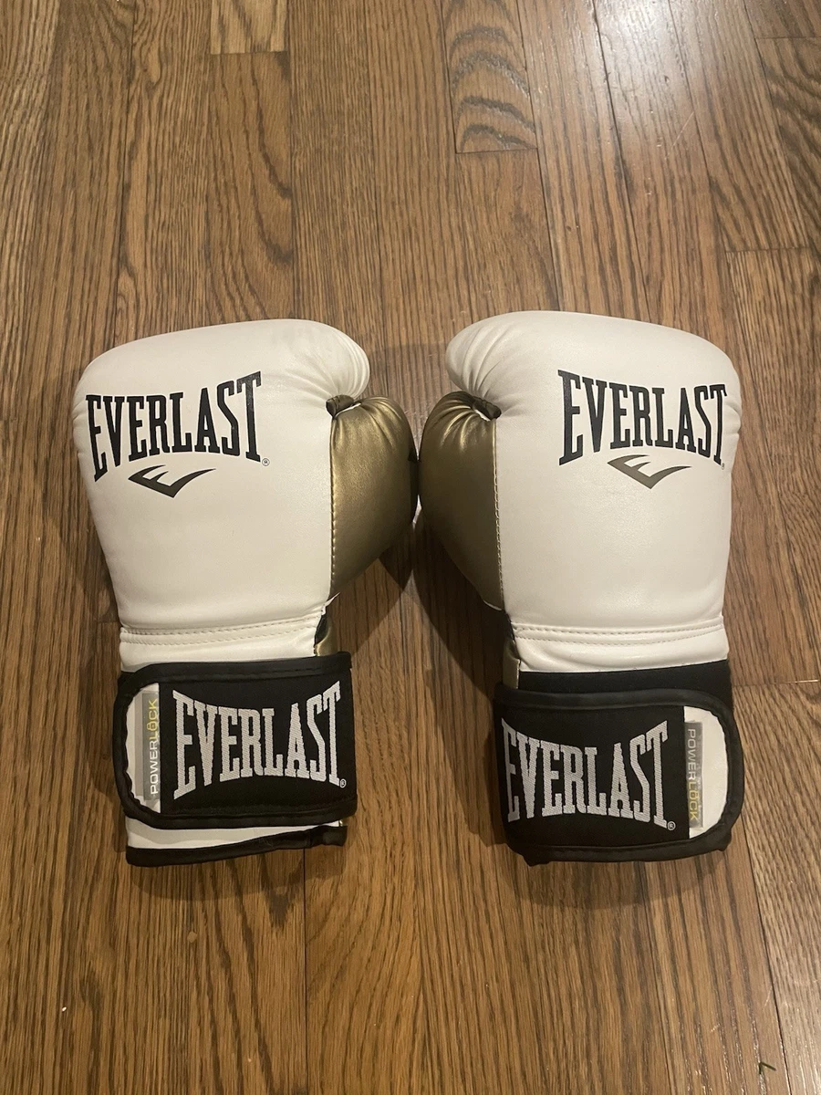 Everlast Powerlock2 Boxhandschuhe 14oz Weiß/gold | Professionelle Trainingshandschuhe Für Boxen & Fitness