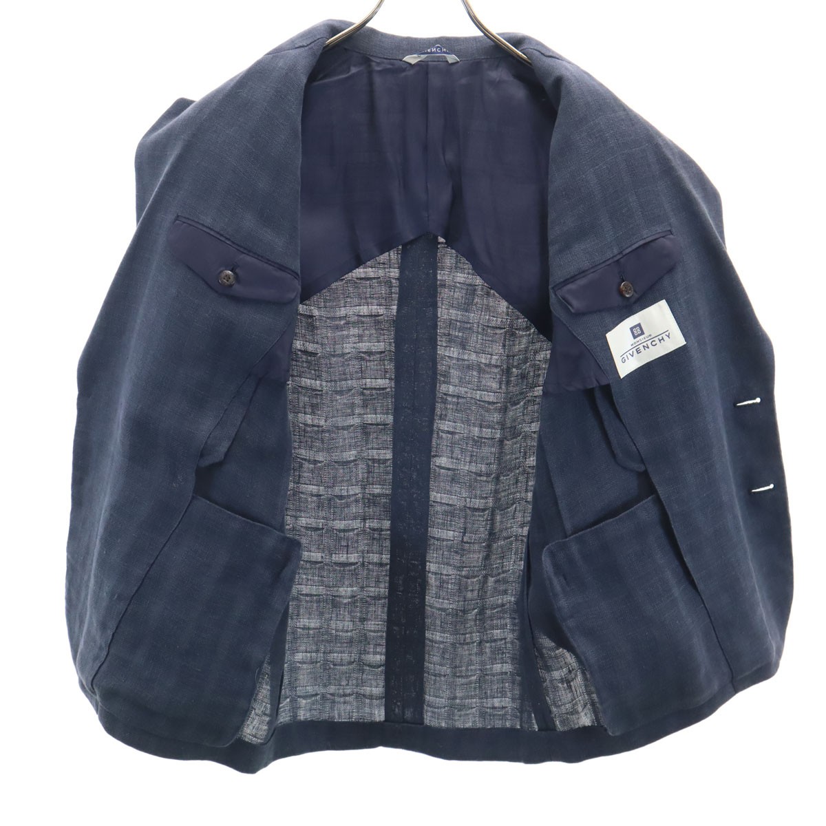 GIVENCHY 90s Linen Old Check Pattern tailored jac… - image 6