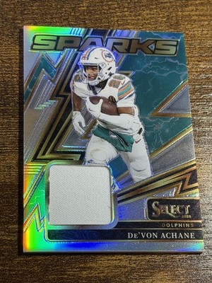 DE'VON ACHANE 2025 Panini Select #SPK-DAE Silver Prizm Sparks Patch /149