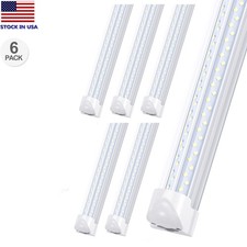 6 Pack 8Foot 120W Led Light Bulbs T8 Integrated 8FT Led Shop Light Fixture 6000K